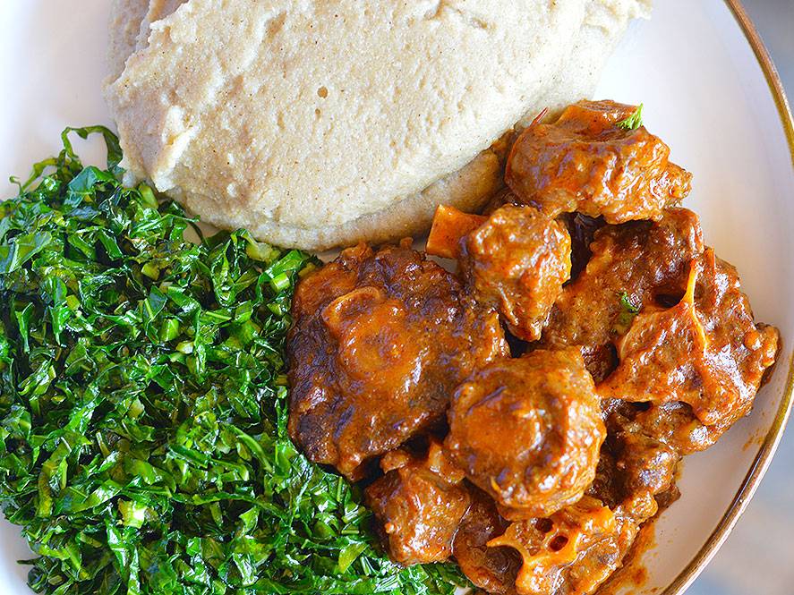 Beef stew with sadza